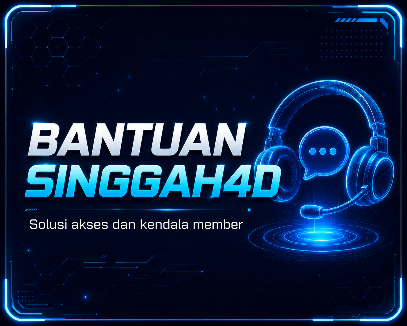 Poster Bantuan SINGGAH4D dengan solusi akses dan kendala member