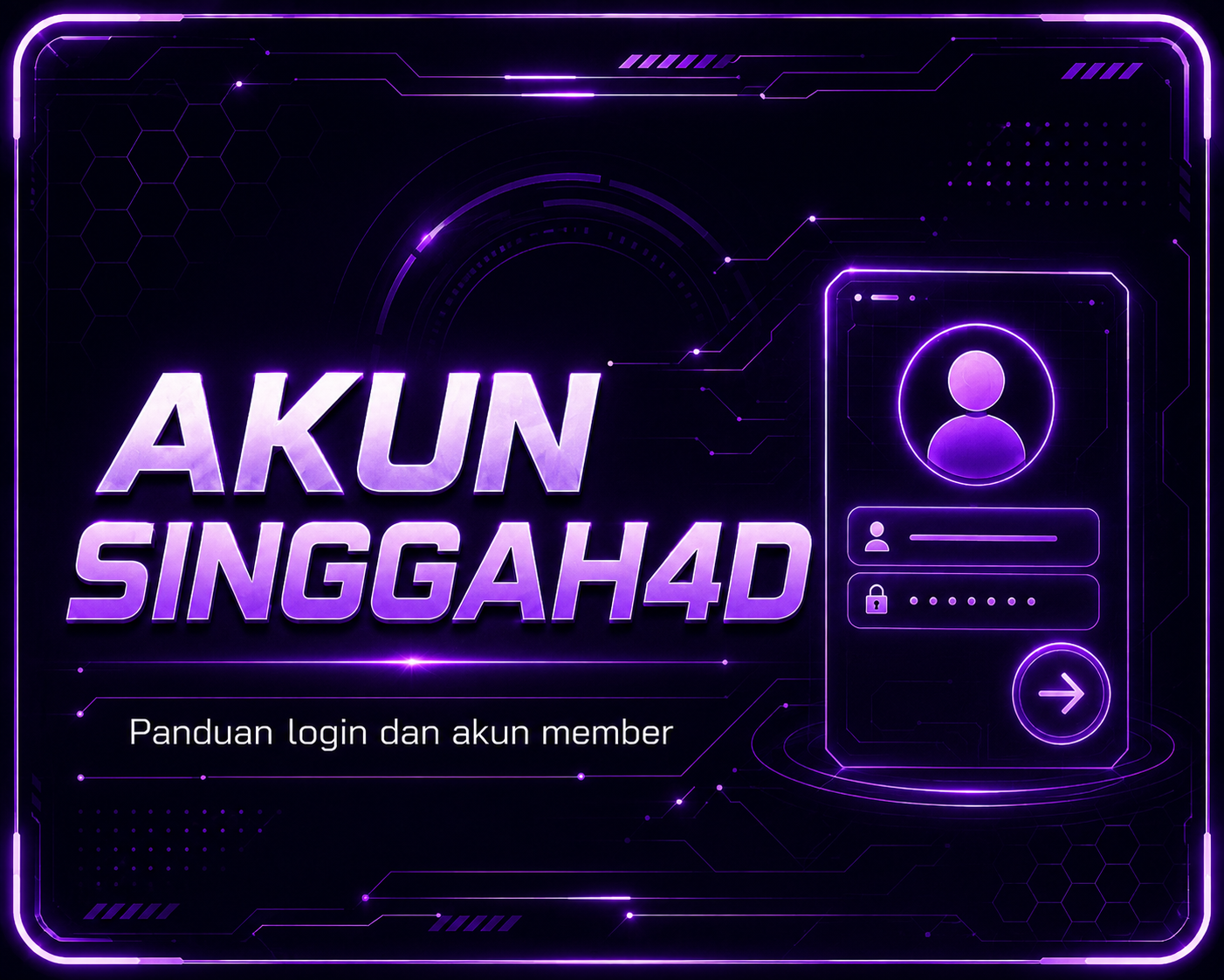 Poster Akun SINGGAH4D dengan panduan login dan akun untuk member